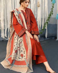 AYAT- 3PC EMBROIDERED WITH  DIGITAL DUPPATA