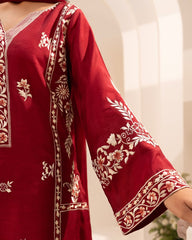 RED ROYAL EMBROIDERY 3PC