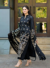 BLACK EMBROIDERY 3PC