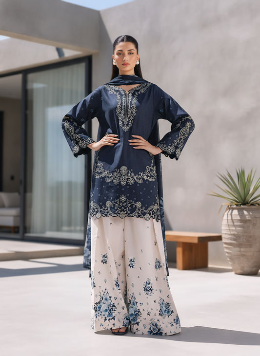 Navy - Sapphire 3 Piece Embrodered