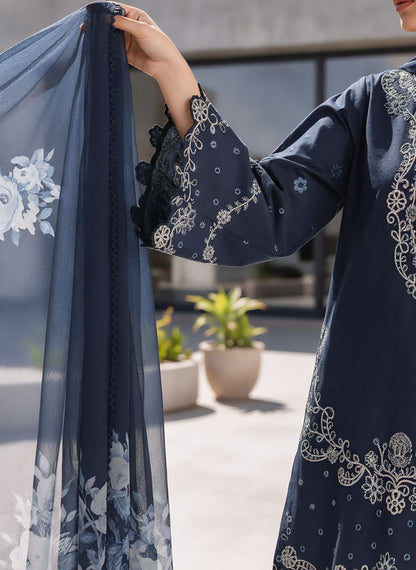 Navy - Sapphire 3 Piece Embrodered