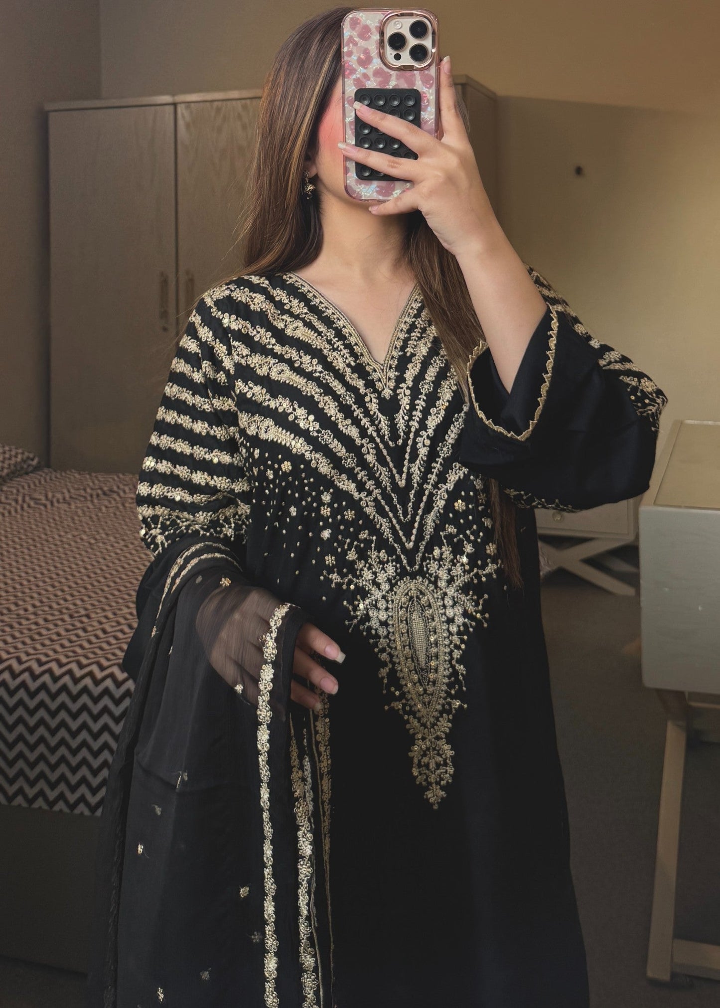 PEACOCK EMBROIDERED 3PC