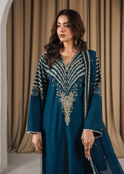 PEACOCK EMBROIDERED 3PC