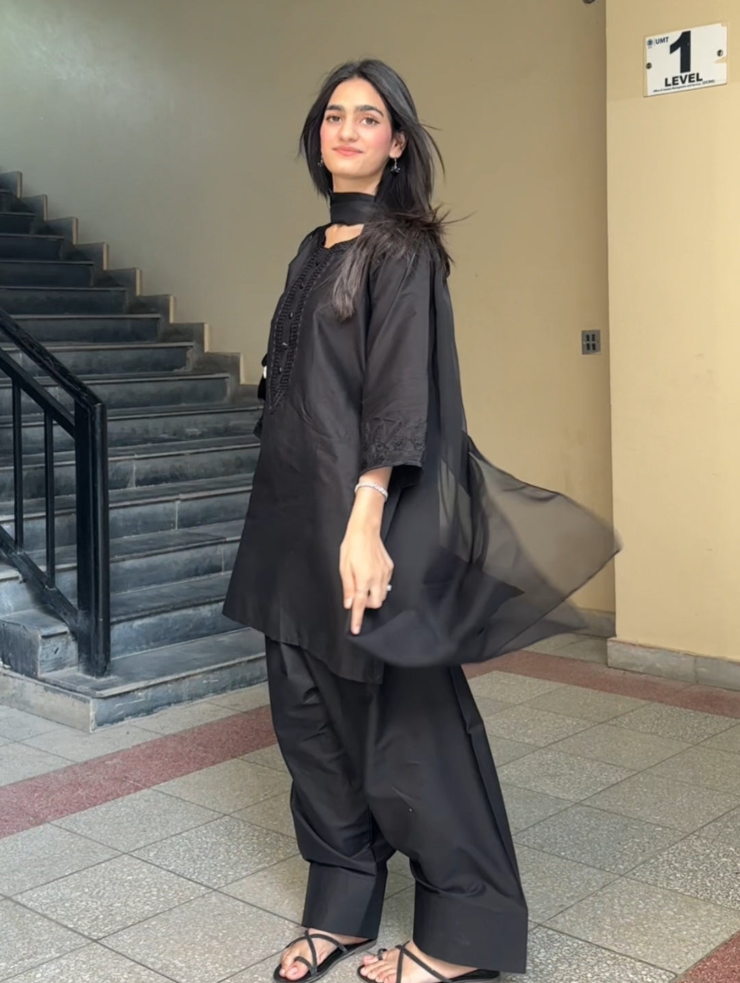 Black Pearl (Embroidery 3.Pcs with Farshi Shalwar)