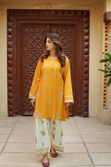 Mustard Cotton – 2-Piece Suit (FARSHI SHALWAR)