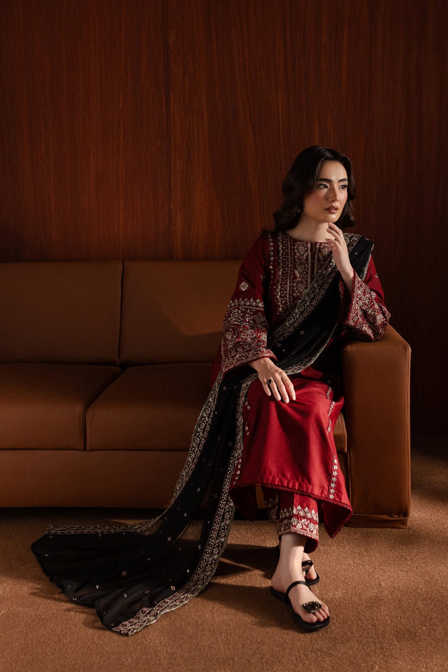 ROYAL PRET 3PC - Embroidered Dress
