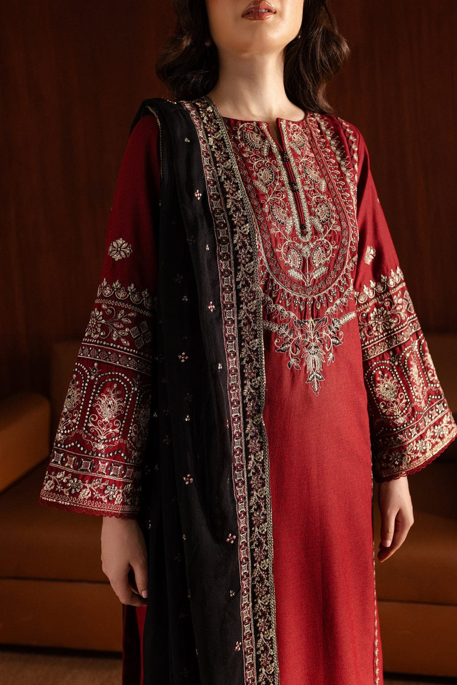 ROYAL PRET 3PC - Embroidered Dress
