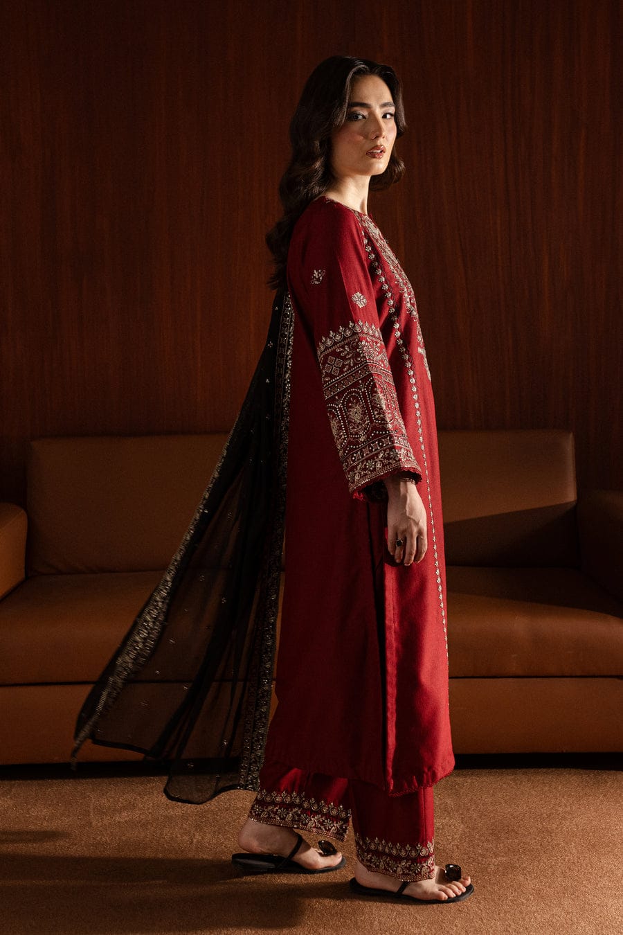 ROYAL PRET 3PC - Embroidered Dress