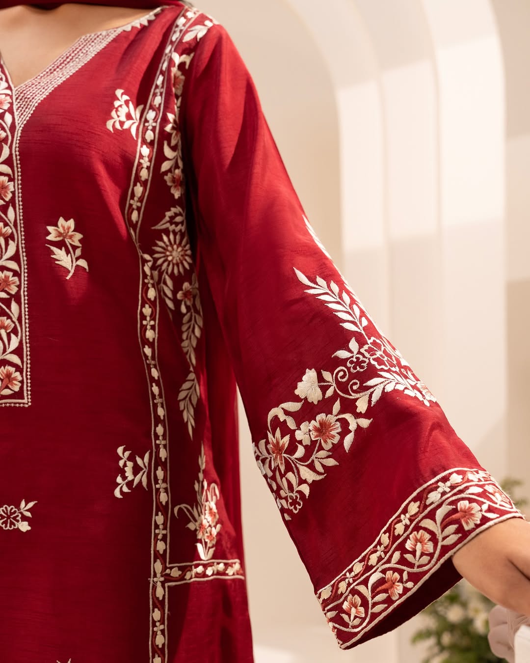 RED ROYAL EMBROIDERY 3PC