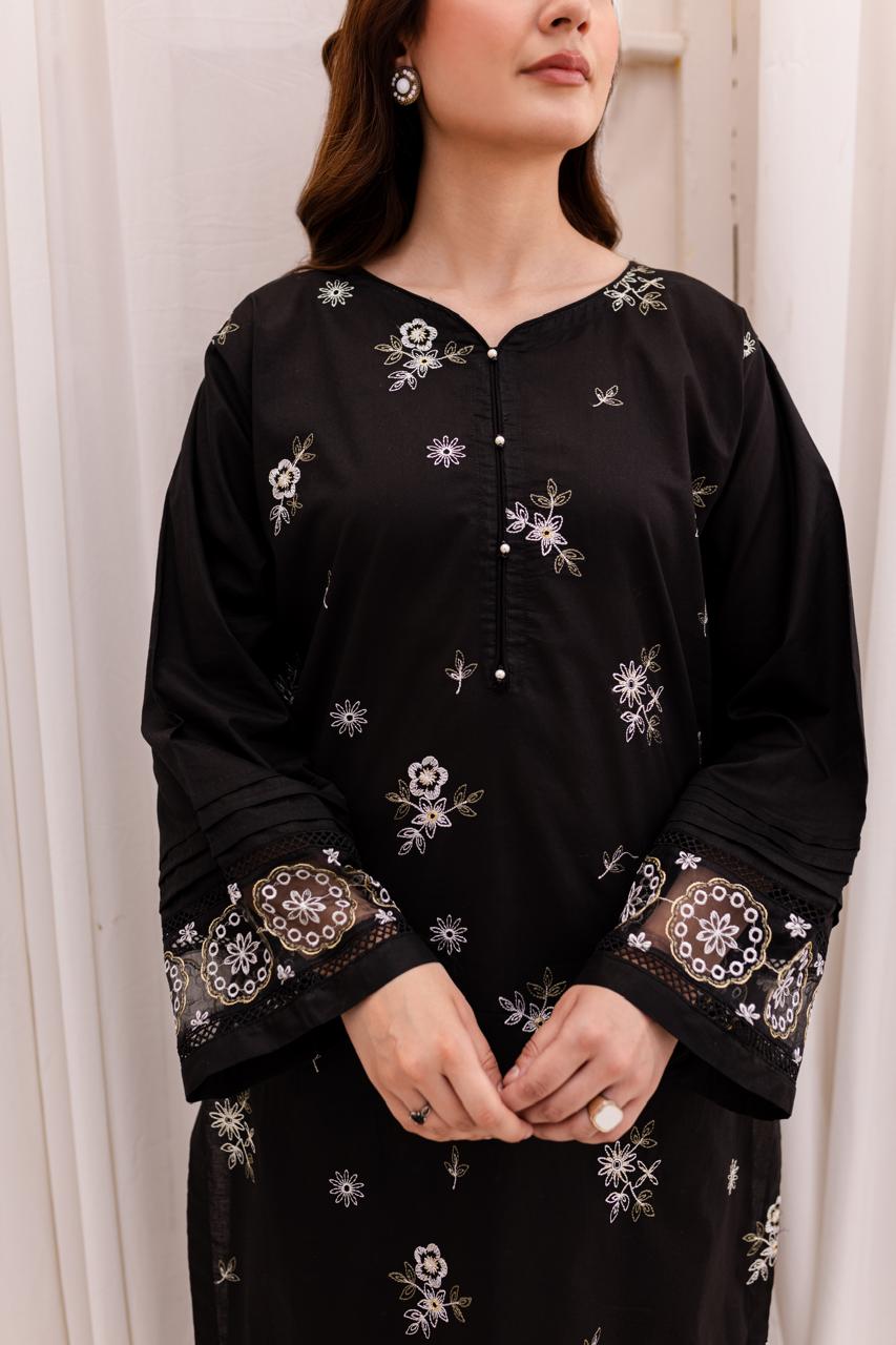 Black Embroidery Suit