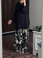 BLACK/WHITE SET ( FARSHI SHALWAR ) 2PCS