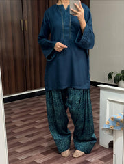 BLUE SET ( FARSHI SHALWAR ) 2PCS