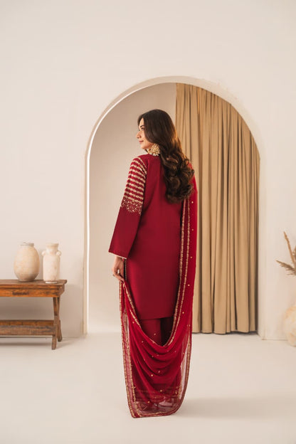 PEACOCK EMBROIDERED 3PC