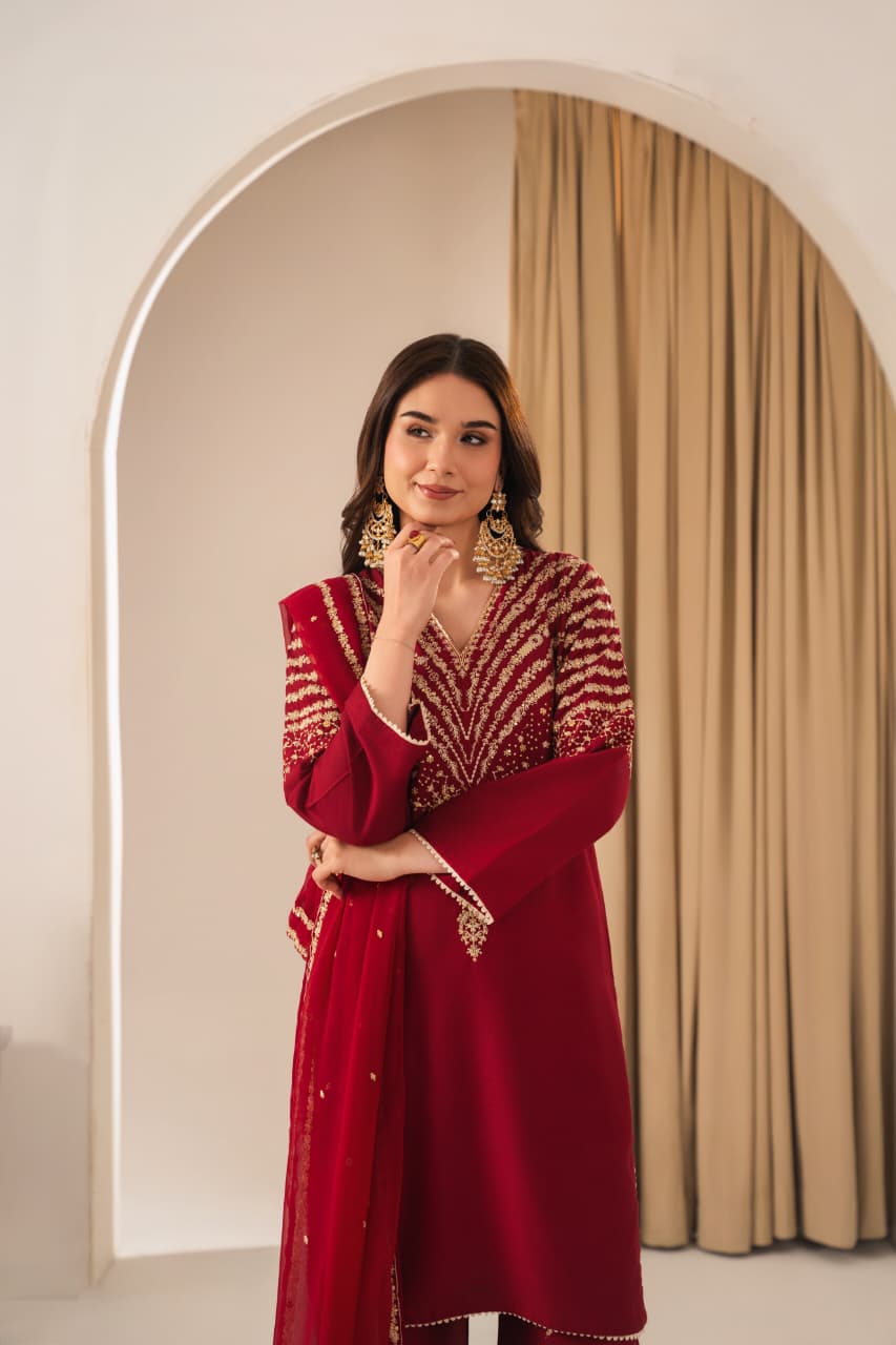 PEACOCK EMBROIDERED 3PC