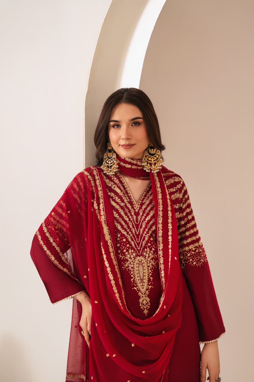 PEACOCK EMBROIDERED 3PC