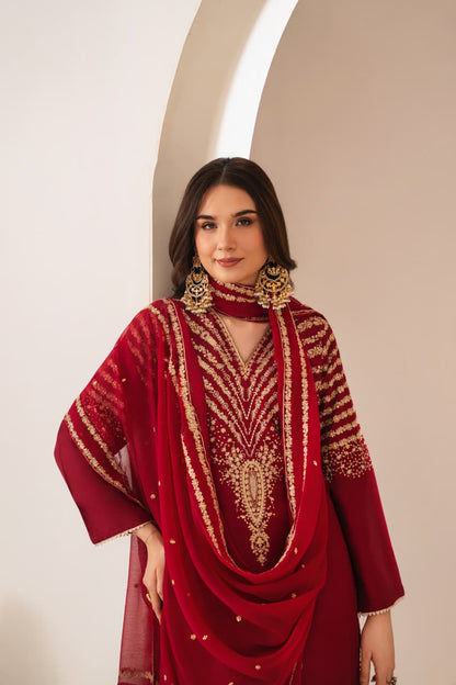 PEACOCK EMBROIDERED 3PC