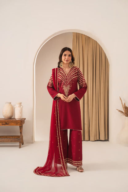 PEACOCK EMBROIDERED 3PC