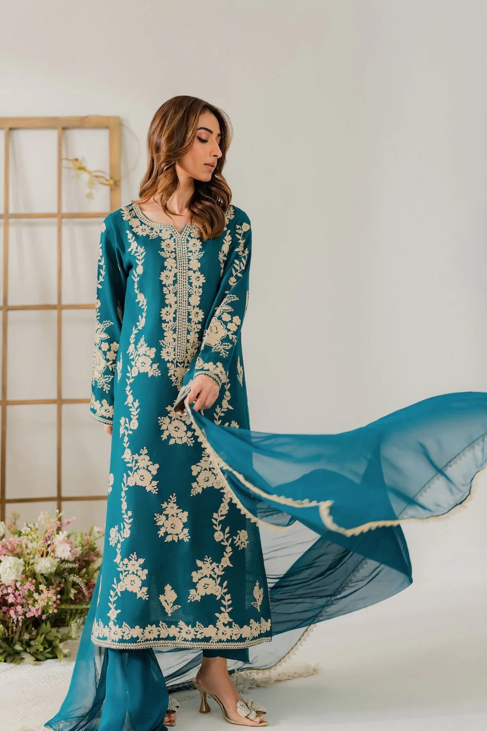 stitched embroidered dress Stitched Palmita Embroidered Huipil Dress
