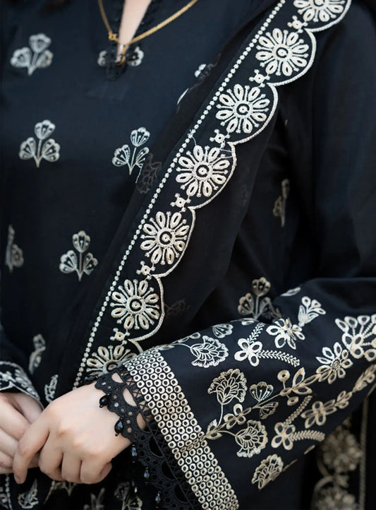 BLACK EMBROIDERY 3PC
